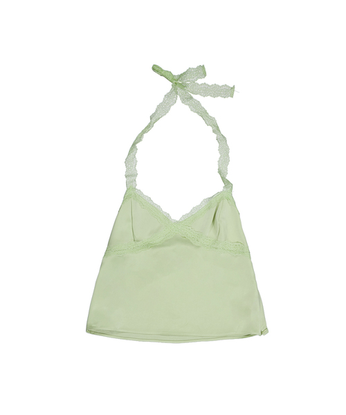 WAVEGIRL(ウェーブガール)の「Jenny Satin Tank (4color)(Tシャツ/カットソー・レディース・アイボリー/ライトグリーン/PINK/ブラック・FREE)」の3枚目の写真