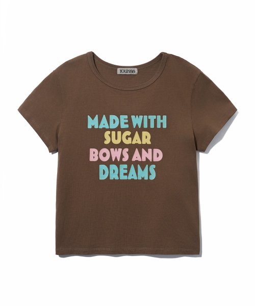 YOUHEE(ユヒ)の「COLOR LETTERING T-SHIRTS_BROWN(Tシャツ/カットソー・レディース・その他・FREE)」の2枚目の写真
