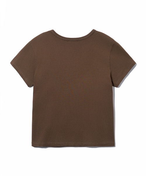 YOUHEE(ユヒ)の「COLOR LETTERING T-SHIRTS_BROWN(Tシャツ/カットソー・レディース・その他・FREE)」の3枚目の写真