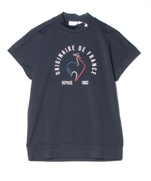 le coq sportif GOLF（ルコックスポルティフゴルフ）の「ルコックゴルフ　【ワイドシルエット】半袖モックシャツ（その他トップス・レディース・ピンク/ホワイト/ライトイエロー/ブルー/ネイビー・M/XL/L/XXL/S）」の3枚目の写真