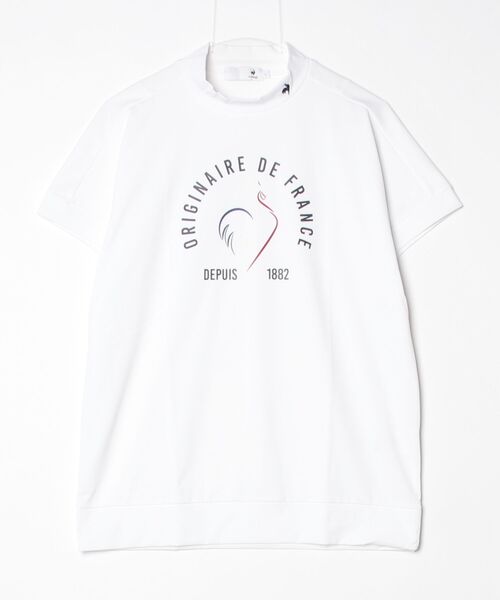 le coq sportif GOLF（ルコックスポルティフゴルフ）の「ルコックゴルフ　【ワイドシルエット】半袖モックシャツ（その他トップス・レディース・ピンク/ホワイト/ライトイエロー/ブルー/ネイビー・M/XL/L/XXL/S）」の2枚目の写真