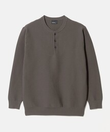 【WEB限定】ガーター編み ヘンリーネック ニット