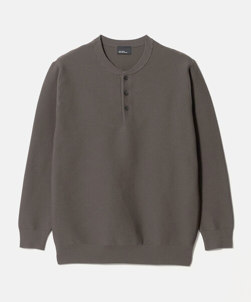 green label relaxing(グリーンレーベルリラクシング)の「【WEB限定】ガーター編み ヘンリーネック ニット(ニット/セーター・メンズ・モカ/ブラック/ライトグレー・S/L/XL/M)」の3枚目の写真