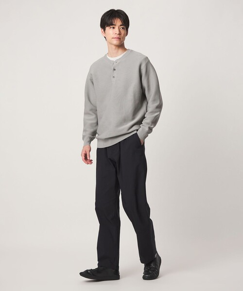 green label relaxing(グリーンレーベルリラクシング)の「【WEB限定】ガーター編み ヘンリーネック ニット(ニット/セーター・メンズ・モカ/ブラック/ライトグレー・S/L/XL/M)」の19枚目の写真
