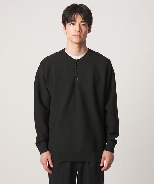 green label relaxing(グリーンレーベルリラクシング)の「【WEB限定】ガーター編み ヘンリーネック ニット(ニット/セーター・メンズ・モカ/ブラック/ライトグレー・S/L/XL/M)」の20枚目の写真