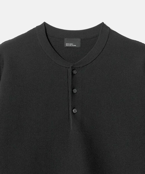 green label relaxing(グリーンレーベルリラクシング)の「【WEB限定】ガーター編み ヘンリーネック ニット(ニット/セーター・メンズ・モカ/ブラック/ライトグレー・S/L/XL/M)」の5枚目の写真