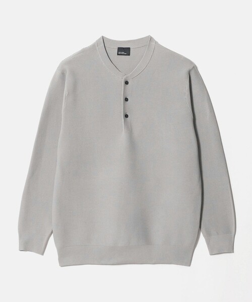 green label relaxing(グリーンレーベルリラクシング)の「【WEB限定】ガーター編み ヘンリーネック ニット(ニット/セーター・メンズ・モカ/ブラック/ライトグレー・S/L/XL/M)」の9枚目の写真