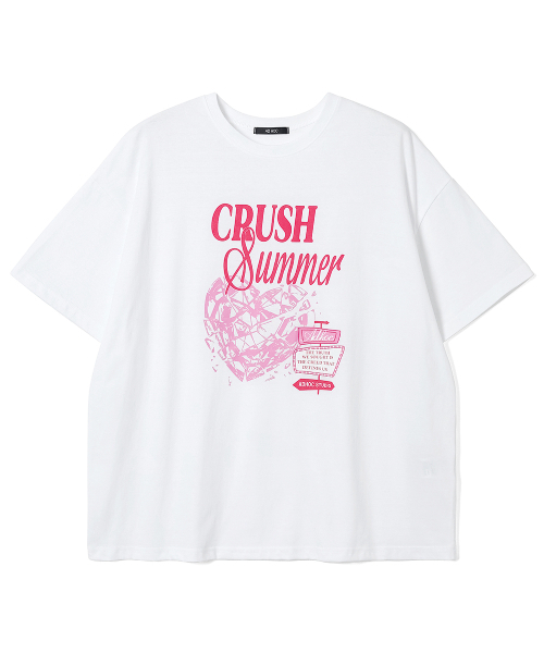 ADHOC(アドホック)の「レディース クラッシュ サマー ハート アートワーク Tシャツ (アイボリー) (HC5STA6)(Tシャツ/カットソー・レディース・その他・FREE)」の2枚目の写真