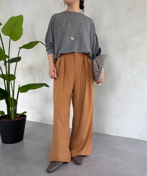 Jena espace merveilleux(ジェナ エスパスメルヴェイユ)の「ダンボール5分袖カットソー(Tシャツ/カットソー・レディース・ブラウン/グレー・FREE)」の3枚目の写真