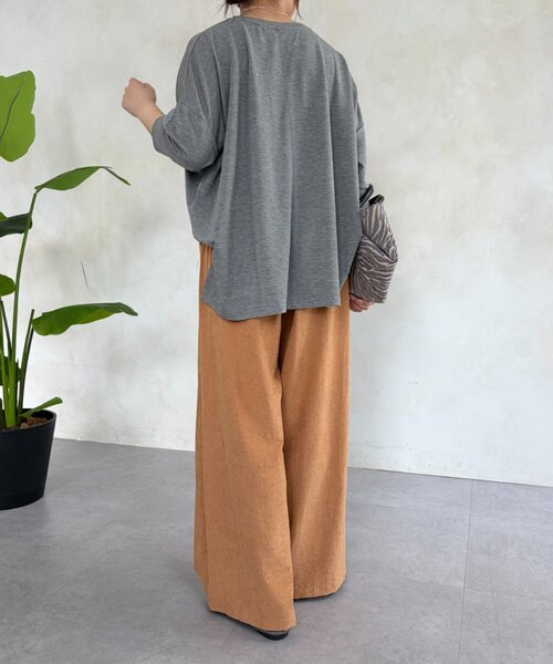 Jena espace merveilleux(ジェナ エスパスメルヴェイユ)の「ダンボール5分袖カットソー(Tシャツ/カットソー・レディース・ブラウン/グレー・FREE)」の5枚目の写真