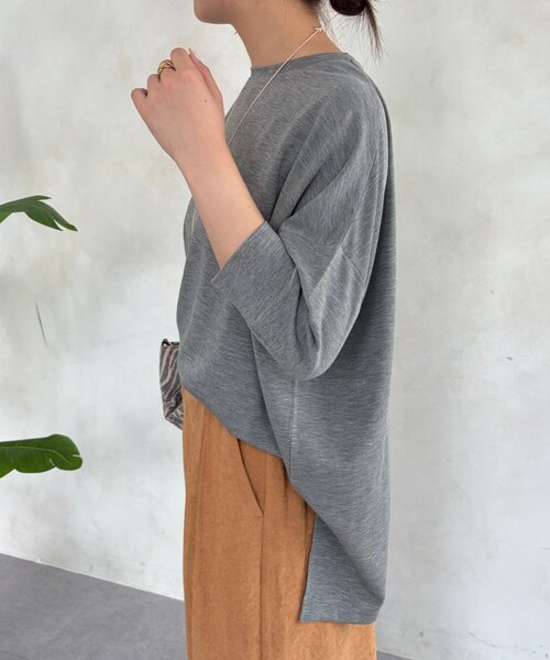 Jena espace merveilleux(ジェナ エスパスメルヴェイユ)の「ダンボール5分袖カットソー(Tシャツ/カットソー・レディース・ブラウン/グレー・FREE)」の7枚目の写真