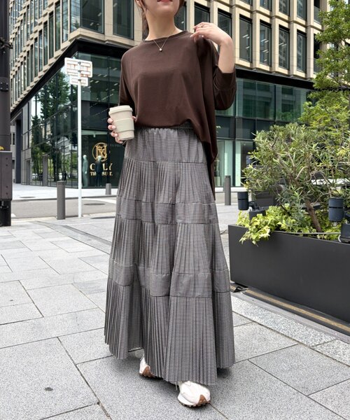 Jena espace merveilleux(ジェナ エスパスメルヴェイユ)の「ダンボール5分袖カットソー(Tシャツ/カットソー・レディース・ブラウン/グレー・FREE)」の10枚目の写真