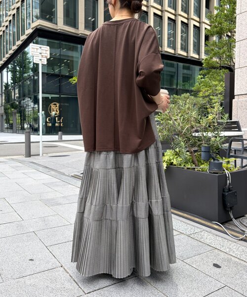 Jena espace merveilleux(ジェナ エスパスメルヴェイユ)の「ダンボール5分袖カットソー(Tシャツ/カットソー・レディース・ブラウン/グレー・FREE)」の12枚目の写真
