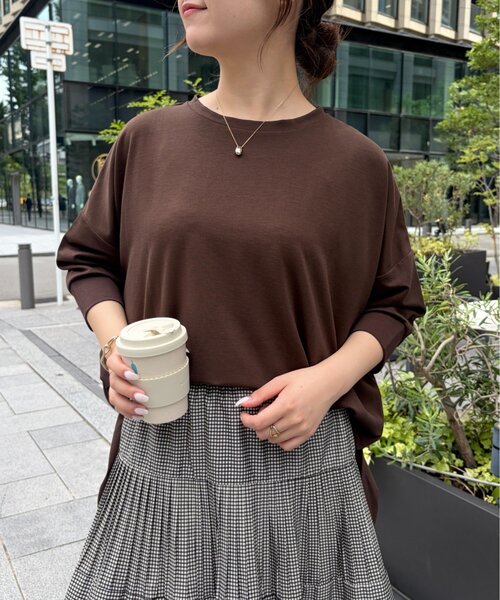 Jena espace merveilleux(ジェナ エスパスメルヴェイユ)の「ダンボール5分袖カットソー(Tシャツ/カットソー・レディース・ブラウン/グレー・FREE)」の13枚目の写真