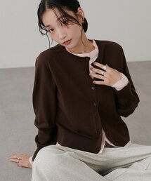 レイヤード風ニットカーディガン