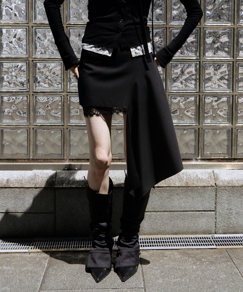 JOSE MOON（ジョゼムーン）の「IREGULARHEM MINI SKIRT/イレギュラーヘムスカート（スカート・レディース・グレー/ブラック・36/38）」の22枚目の写真