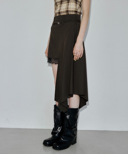 JOSE MOON（ジョゼムーン）の「IREGULARHEM MINI SKIRT/イレギュラーヘムスカート（スカート・レディース・グレー/ブラック・36/38）」の12枚目の写真