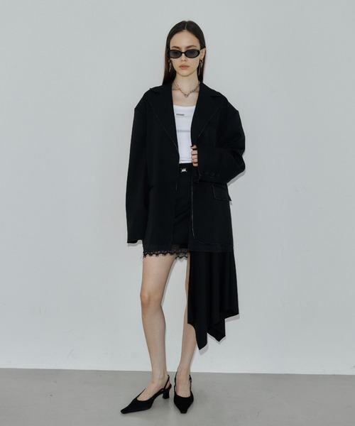 JOSE MOON（ジョゼムーン）の「IREGULARHEM MINI SKIRT/イレギュラーヘムスカート（スカート・レディース・グレー/ブラック・36/38）」の6枚目の写真