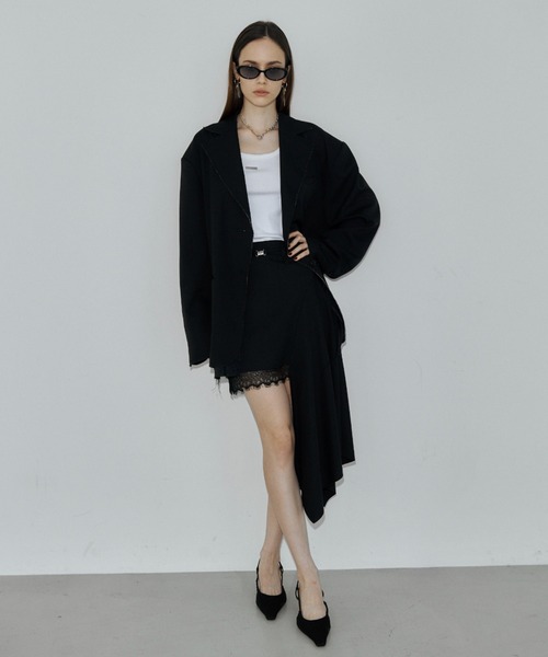 JOSE MOON（ジョゼムーン）の「IREGULARHEM MINI SKIRT/イレギュラーヘムスカート（スカート・レディース・グレー/ブラック・36/38）」の7枚目の写真
