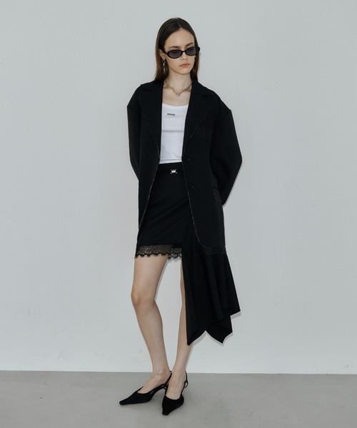JOSE MOON（ジョゼムーン）の「IREGULARHEM MINI SKIRT/イレギュラーヘムスカート（スカート・レディース・グレー/ブラック・36/38）」の8枚目の写真
