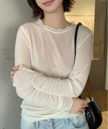 メロウフリル長袖シアーカットソー
