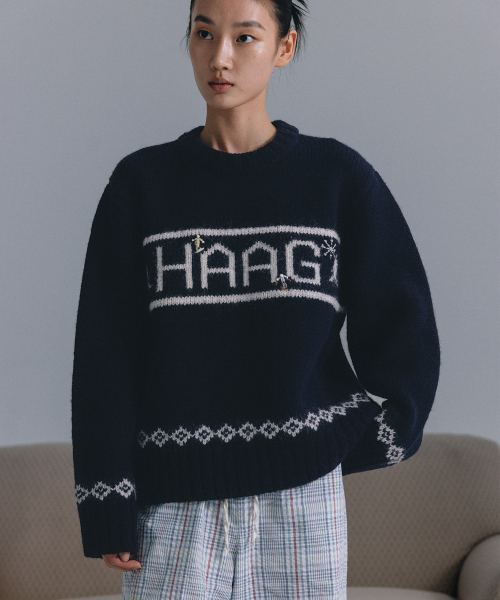 haag(ヘイグ)の「a winter haag sweater (navy)(ニット/セーター・レディース・その他・FREE)」の2枚目の写真