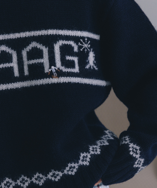 haag(ヘイグ)の「a winter haag sweater (navy)(ニット/セーター・レディース・その他・FREE)」の4枚目の写真