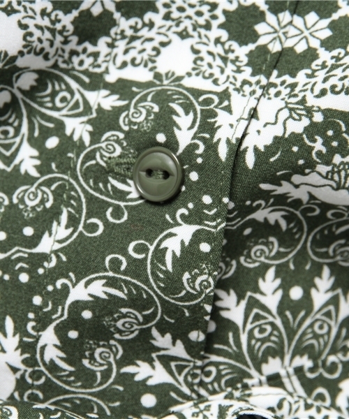 MOUSSY（マウジー）の「TILE PATTERN SHIRT DRESS（ワンピース・レディース・グリーン系その他/オレンジ系その他/ダークネイビー・FREE）」の4枚目の写真