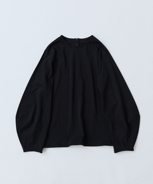 LOISIR(ロワズィール)の「コットン天竺無地・ボーダーボトルスリーブプルオーバー(Tシャツ/カットソー・レディース・ブルー系その他/ベージュ系その他/ブラック/オフホワイト・FREE)」の3枚目の写真