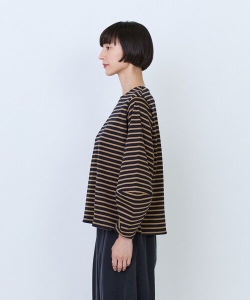 LOISIR(ロワズィール)の「コットン天竺無地・ボーダーボトルスリーブプルオーバー(Tシャツ/カットソー・レディース・ブルー系その他/ベージュ系その他/ブラック/オフホワイト・FREE)」の12枚目の写真