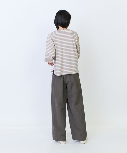 LOISIR(ロワズィール)の「コットン天竺無地・ボーダーボトルスリーブプルオーバー(Tシャツ/カットソー・レディース・ブルー系その他/ベージュ系その他/ブラック/オフホワイト・FREE)」の18枚目の写真