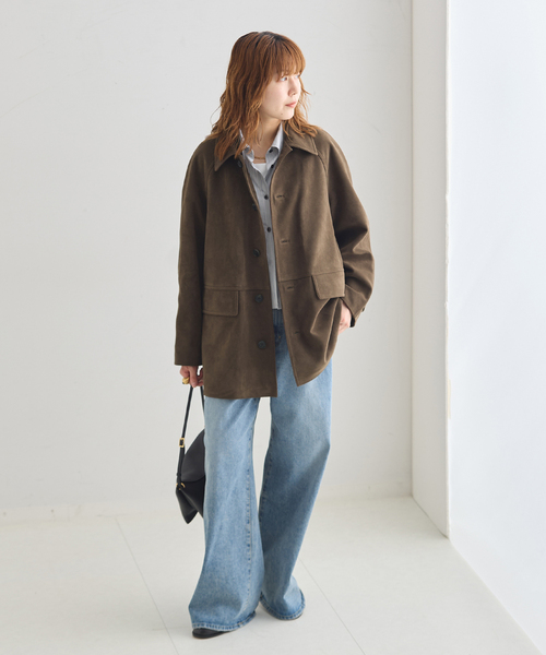 DUNST(ダンスト)の「DUNST/ダンスト UNISEX LILY ALTER-SUEDE HALFJACKET ジャケット(その他アウター・レディース・カーキ・X-SMALL)」の2枚目の写真