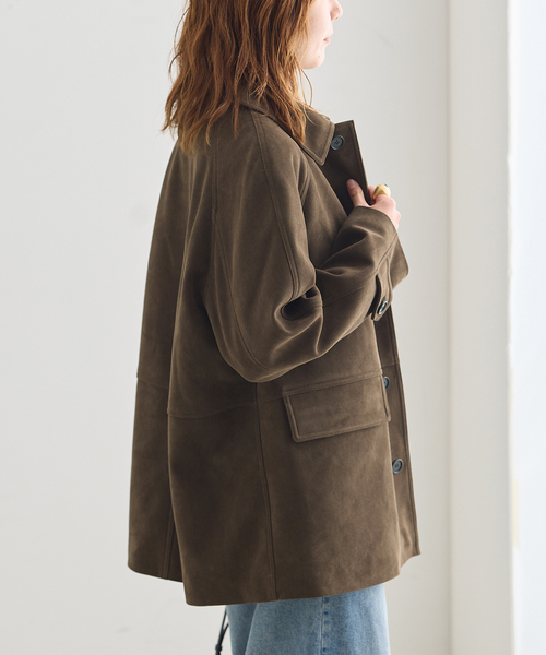 DUNST(ダンスト)の「DUNST/ダンスト UNISEX LILY ALTER-SUEDE HALFJACKET ジャケット(その他アウター・レディース・カーキ・X-SMALL)」の4枚目の写真