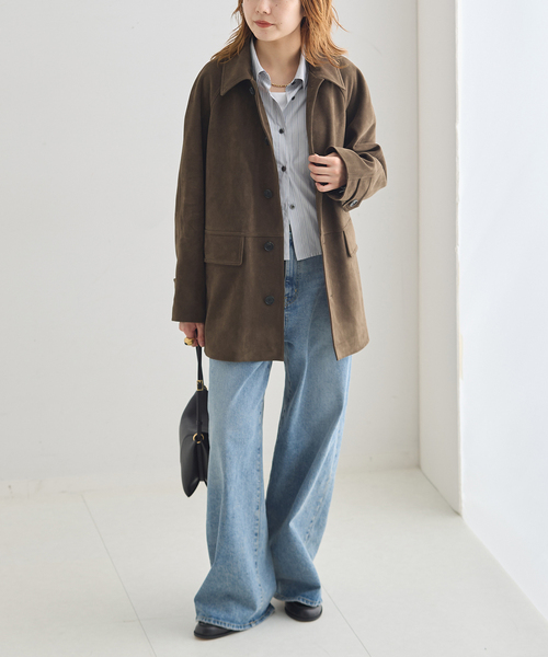 DUNST(ダンスト)の「DUNST/ダンスト UNISEX LILY ALTER-SUEDE HALFJACKET ジャケット(その他アウター・レディース・カーキ・X-SMALL)」の6枚目の写真