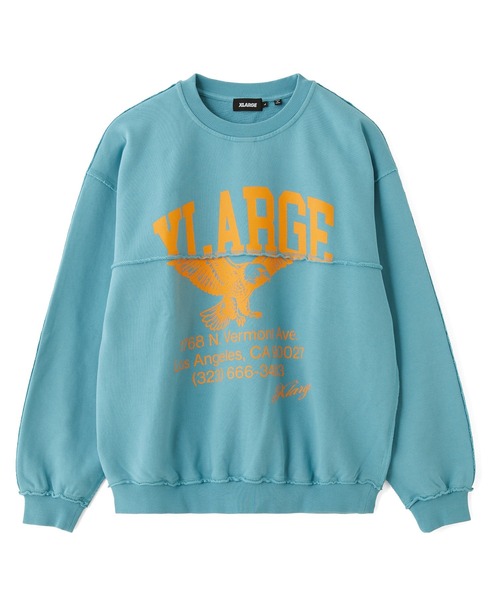 XLARGE(エクストララージ)の「SPLIT CREWNECK SWEATSHIRT(スウェット・メンズ・アッシュ/ブラック/ライトブルー・XL/L/M/S)」の1枚目の写真