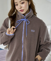 PUBLUX × GAP/ギャップ 配色 リボン ドローコード ジップ フリース ジャケット　限定展開