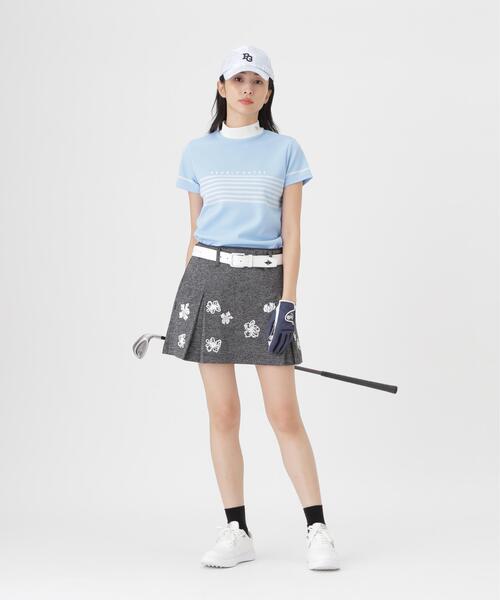PEARLY GATES（パーリーゲイツ）の「【PEARLY GATES】Peメッシュパネルボーダー半袖ハイネックカットソー (WOMENS)（Tシャツ/カットソー・レディース・ネイビー/ホワイト系その他/ブルー・LARGE/SMALL/MEDIUM）」の13枚目の写真