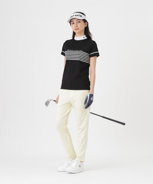 PEARLY GATES（パーリーゲイツ）の「【PEARLY GATES】Peメッシュパネルボーダー半袖ハイネックカットソー (WOMENS)（Tシャツ/カットソー・レディース・ネイビー/ホワイト系その他/ブルー・LARGE/SMALL/MEDIUM）」の20枚目の写真