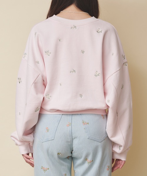 Cath Kidston(キャスキッドソン)の「エンブロイダリースウェットトップス Floral Garden Embroidery(スウェット・レディース・ブラウン/ライトピンク/グレー/アイボリー・FREE)」の5枚目の写真