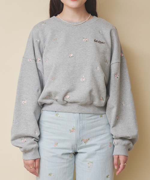 Cath Kidston(キャスキッドソン)の「エンブロイダリースウェットトップス Floral Garden Embroidery(スウェット・レディース・ブラウン/ライトピンク/グレー/アイボリー・FREE)」の19枚目の写真