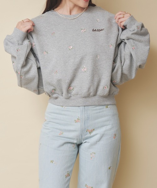 Cath Kidston(キャスキッドソン)の「エンブロイダリースウェットトップス Floral Garden Embroidery(スウェット・レディース・ブラウン/ライトピンク/グレー/アイボリー・FREE)」の16枚目の写真