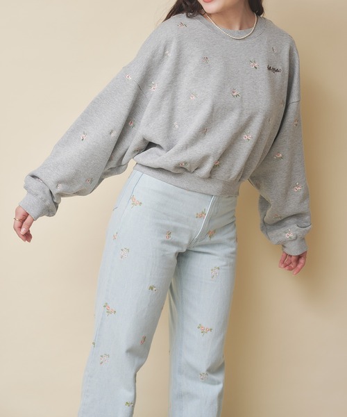 Cath Kidston(キャスキッドソン)の「エンブロイダリースウェットトップス Floral Garden Embroidery(スウェット・レディース・ブラウン/ライトピンク/グレー/アイボリー・FREE)」の18枚目の写真