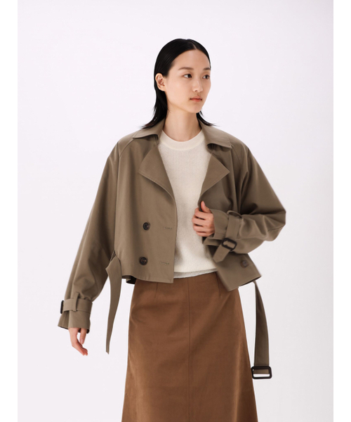 ACUD(アクド)の「Cropped Trench Coat _Beige(トレンチコート・レディース・ダークベージュ・SMALL/MEDIUM)」の5枚目の写真