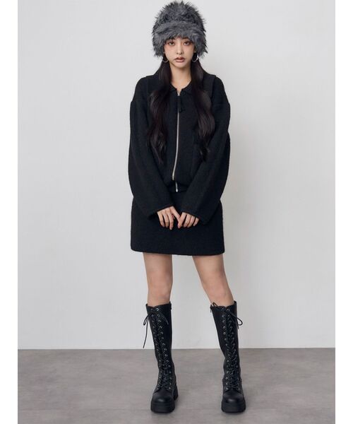 MURUA(ムルーア)の「【WEB限定】レースアップロングブーツ(ブーツ・レディース・ブラック・24.5/23.5/22.5)」の4枚目の写真