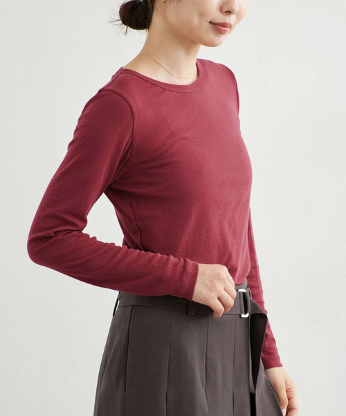 IENA(イエナ)の「《追加》コットンシアープルオーバー(Tシャツ/カットソー・レディース・ブラック/ホワイト/グレー/レッド系その他/ピンク・FREE)」の5枚目の写真
