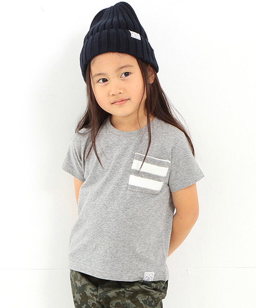B:MING by BEAMS（ビーミングバイビームス）の「ビーミング by ビームス / パイルボーダー ポケットT（Tシャツ/カットソー・キッズ・ネイビー/ホワイト/ライトグレー・90/130/110/120/100/150/140/80）」の12枚目の写真