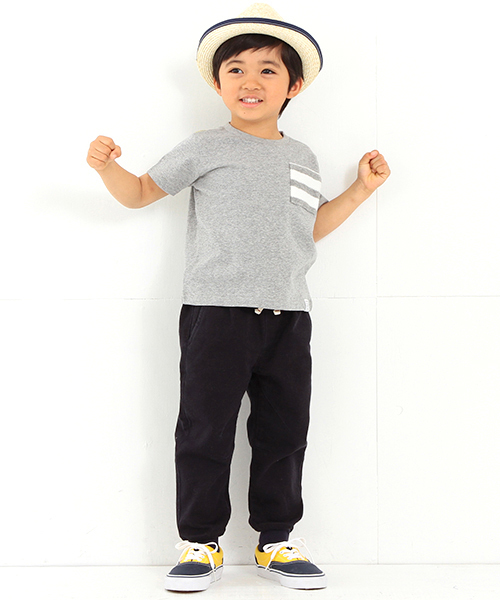 B:MING by BEAMS（ビーミングバイビームス）の「ビーミング by ビームス / パイルボーダー ポケットT（Tシャツ/カットソー・キッズ・ネイビー/ホワイト/ライトグレー・90/130/110/120/100/150/140/80）」の9枚目の写真