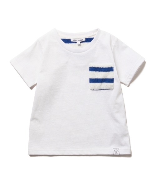 B:MING by BEAMS（ビーミングバイビームス）の「ビーミング by ビームス / パイルボーダー ポケットT（Tシャツ/カットソー・キッズ・ネイビー/ホワイト/ライトグレー・90/130/110/120/100/150/140/80）」の7枚目の写真