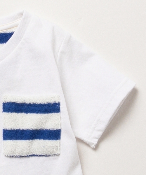 B:MING by BEAMS（ビーミングバイビームス）の「ビーミング by ビームス / パイルボーダー ポケットT（Tシャツ/カットソー・キッズ・ネイビー/ホワイト/ライトグレー・90/130/110/120/100/150/140/80）」の21枚目の写真