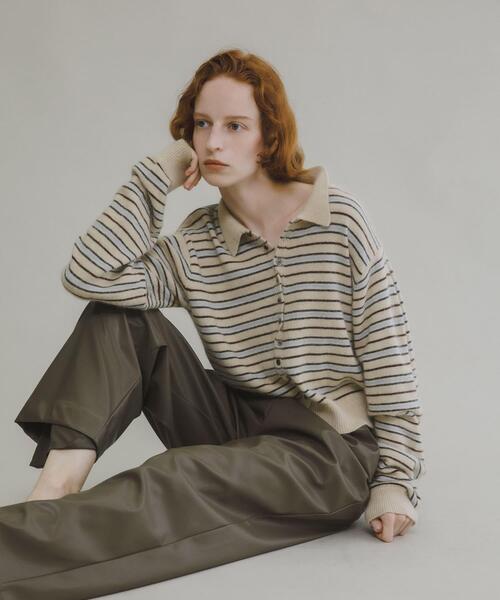 LAATO(ラート)の「polo knit cardigan(ニット/セーター・レディース・オフホワイト/ライトグレー・FREE)」の9枚目の写真
